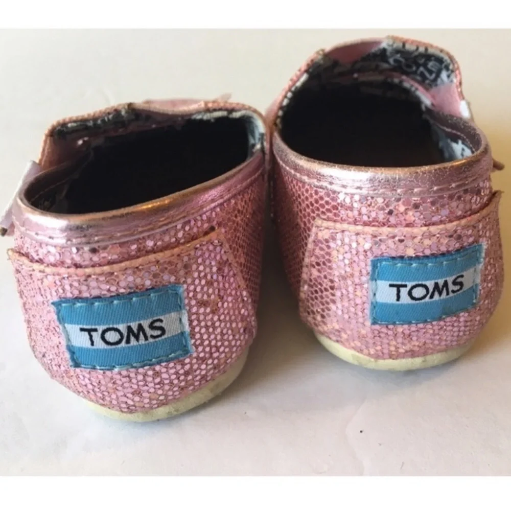 TOMS Pink Sequin Alpargatas Flats